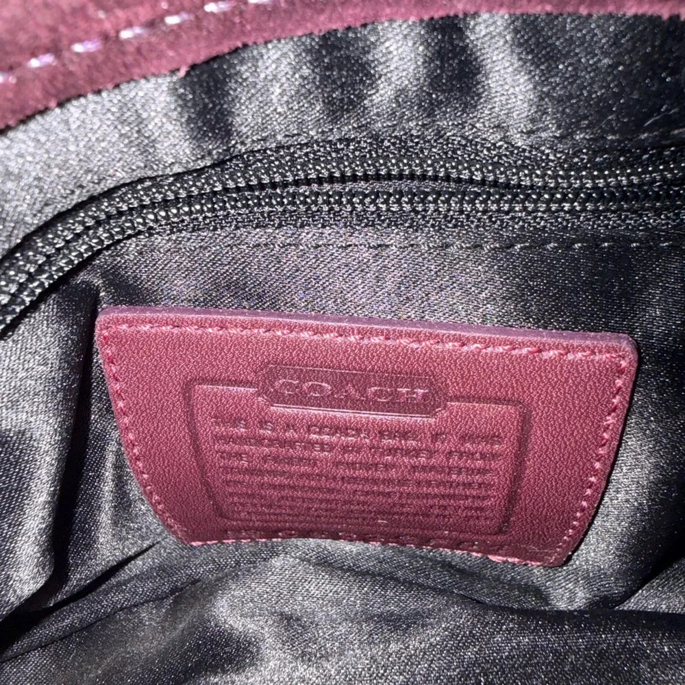 Vintage Coach Limited Edition Y2K purse Soho tweed, burgundy suede and leather - Picture 9 of 10